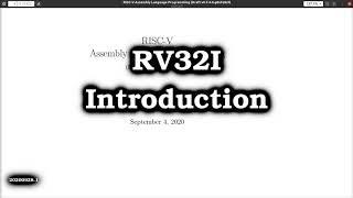 Introduction to RISCV and the RV32I Instructions [upl. by Ayana144]