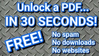 How To Unlock A PDF File without a password using just your Internet browser [upl. by Serene]