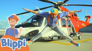 Blippi Explores a Firefighting Helicopter  Learn Vehicles for Kids  Educational Video for Toddlers [upl. by Savill]