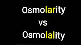 Osmolarity vs Osmolality [upl. by Itsyrc]