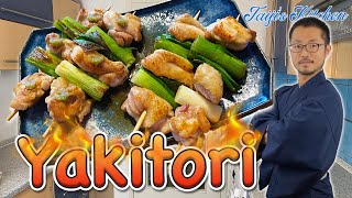 How to cook YAKITORI Japanese style grilled chicken 〜焼き鳥〜  easy Japanese home cooking recipe [upl. by Devin]