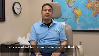 From wheelchair to walking unassisted after treatment by Edward Tobinick MD 2 yrs after stroke [upl. by Itsirk738]