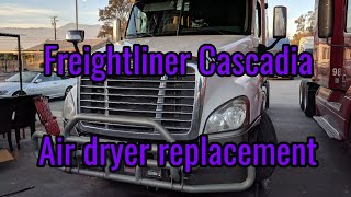 Freightliner Cascadia Air dryer filter remove replacement [upl. by Liliane]