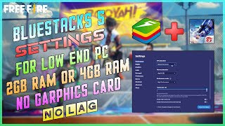 How To Fix Lag In Free Fire Bluestacks 5  Bluestacks 5 Settings For 2GB OR 4GB Ram  No Lag 2021 [upl. by Lyrehc187]