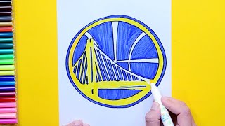 How to draw the Golden State Warriors Logo  NBA Team Series [upl. by Sharl256]