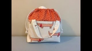 DIY KNITTING BAG  PROJECT BAG  DRAWSTRING BAG  TOTE BAG  BAG SEWING TUTORIAL [upl. by Nylynnej]