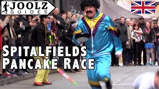 Great Spitalfields Pancake Race  London Uk [upl. by Aslehc]