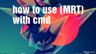 How to use MRT with CMD [upl. by Nonad]