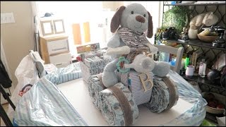 DIY 4 Wheeler Diaper Cake Detailed How To With Trailer [upl. by Nivlek230]