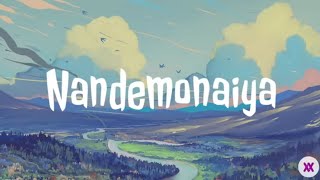 Japanese soft song • Nandemonaiya  Mone Kamishiraishi Mitsuha  Lyrics Video [upl. by Becka689]