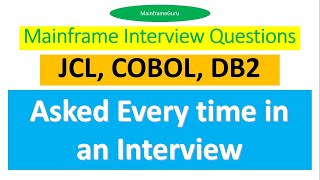 Mainframe Interview Questions and Answers for Experienced more than 1 years COBOL JCL DB2  Learn [upl. by Lyrej]