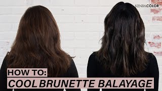 HOW TO Cool Brunette Balayage  Kenra Color [upl. by Kati871]