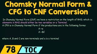 Chomsky Normal Form amp CFG to CNF Conversion [upl. by Nylave319]