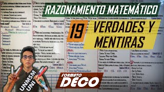 VERDADES Y MENTIRAS  RAZONAMIENTO MATEMÁTICO [upl. by Ehctav200]