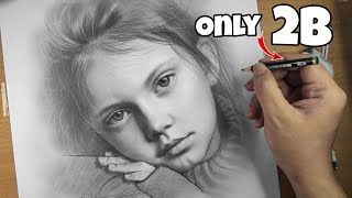 Realistic Portrait Drawing Just a 2B Pencil [upl. by Leelaj]