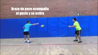 Gestos técnicos Pase en Balonmano II [upl. by Kolodgie]