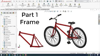 Solidworks Tutorial  How to Make a Bicycle Design Part 1  Frame [upl. by Seema]