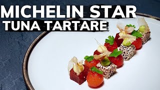 Fine dining TUNA TARTARE recipe Michelin Star Cooking At Home [upl. by Alfeus]