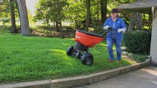 AgriFab 130 LB Push Broadcast Salt Spreader Overview [upl. by Eadie]