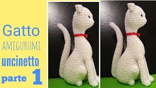 Gatto uncinetto amigurumi cat crochet parte 1 [upl. by Amitaf]