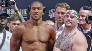 Anthony Joshua vs Andy Ruiz FULL WEIGH IN amp FINAL FACE OFF  Matchroom Boxing USA [upl. by Nehgaem]