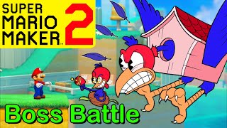 Mario Maker 2  How to make a WALLY WARBLES boss battle Mario Maker Boss ideasCUPHEAD bosses [upl. by Demeyer]