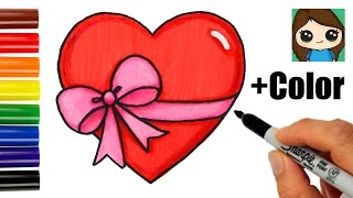 How to Draw a Heart with a Bow Ribbon Emoji Easy [upl. by Jo]