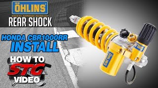 How to Install Ohlins Honda CBR1000RR 0814 TTX Rear Shock from Sportbiketrackgearcom [upl. by Derriey]