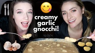 CREAMY CHEESY GARLIC GNOCCHI recipe amp mukbang [upl. by Azriel892]