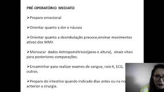 Cuidados de enfermagem pré trans e pós operatório parte 1 [upl. by Ettenan]