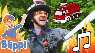 Firetruck Song  BLIPPI Firefighter  Educational Songs For Kids [upl. by Abraham]