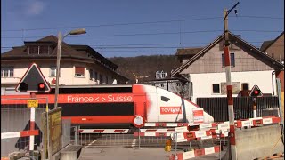 Bahnübergang Liestal mit fast alle SBB züge TGV ICE BLS  Spoorwegovergangen in Zwitserland [upl. by Eisteb]