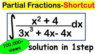 INTEGRATION SHORTCUT METHOD  Trick to calculate Partial Fractions of Integrals [upl. by Philcox521]