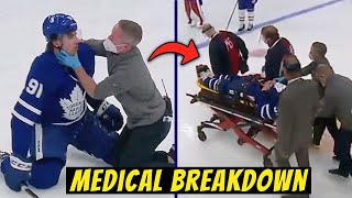 John Tavares Stretchered off After SCARY COLLISION in NHL Playoffs  Doctor Explains [upl. by Adaval]