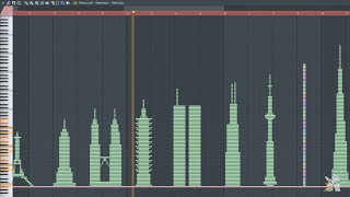 What Tallest Buildings in the World Sounds Like  MIDI Art [upl. by Grissom608]