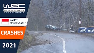 WRC  Rallye MonteCarlo 2021 CRASH compilation [upl. by Anyk]