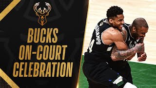 Milwaukee Bucks Celebrate First Finals Win in 50 Years 🎉 [upl. by Eirelav]