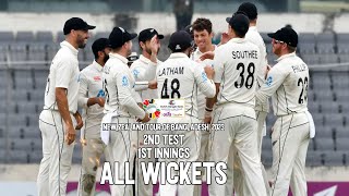 All Wickets  Bangladesh vs New Zealand  2nd Test  1st Innings [upl. by Stovall]