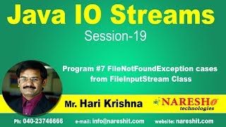 IO Streams  Session 19  Program 7 FileNotFoundException cases from FileInputStream Class [upl. by Glenine]