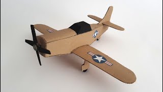 COMO hacer un AVION de CARTON con motor ELECTRICO Mustang P51 [upl. by Ttihw389]