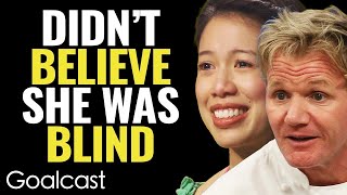 Christine Ha Blind Cook Competes for MasterChef And Shocks Gordon Ramsay  Goalcast [upl. by Arikahs]