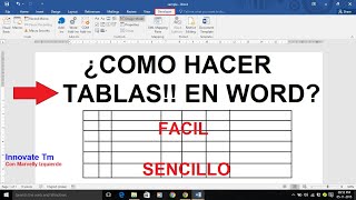 COMO HACER TABLAS EN WORD SUPER FÁCIL Y SENCILLO [upl. by Errised]