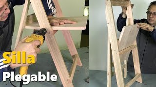 SILLA PLEGABLE DE MADERA FÁCIL PASO A PASO  TUTORIAL [upl. by Fanchon306]