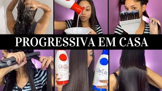 COMO FAZER PROGRESSIVA EM CASA SOZINHA  TUTORIAL COMPLETÍSSIMO [upl. by Birk]