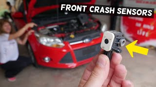 FORD FOCUS FRONT CRASH IMPACT AIRBAG SENSOR LOCATION REPLACEMENT [upl. by Acim311]