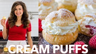 How To Make Easy Cream Puffs  Natashas Kitchen [upl. by Selec624]