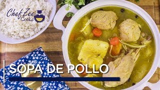 Sopa de Pollo  Homemade Chicken Noodle Soup  Dominican Recipes  Chef Zee Cooks [upl. by Kelwin857]