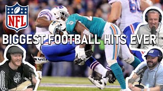 British Blokes React to NFL  Biggest Football Hits Ever REACTION [upl. by Cristobal494]