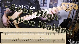 Iron Maiden  Aces High BASS COVER  with notation and tabs [upl. by Nylemaj580]