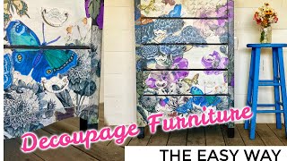 how to decoupage furniture the easy way [upl. by Menell621]